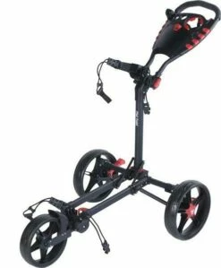 Fast Fold Flat Fold Golf Trolley - 3 Rad - Klappbar (Schwarz)