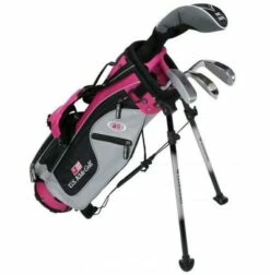 U.S. Kids 2016 Ultralight 42 4-Club Stand Bag Set Graphit Silber/Schwaz/Pink Bag