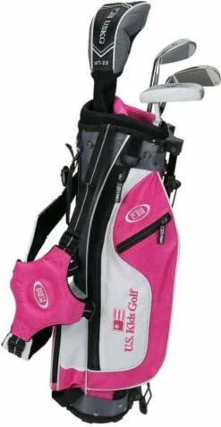 U.S. Kids 2016 Ultralight 45 4-Club Stand Bag Set Pink